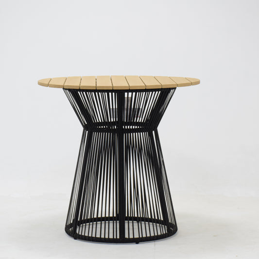 Modern bar table made from high quality teak and rope base