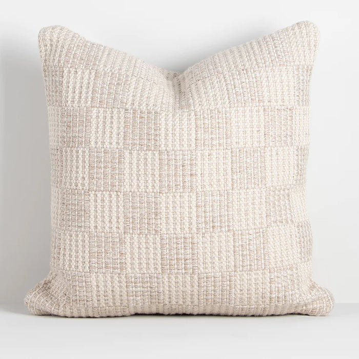 Outdoor natural check cushion