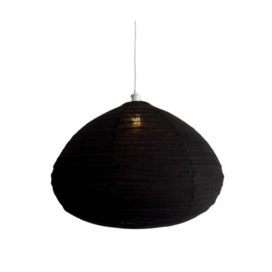 Linen Light Shade Black Oval