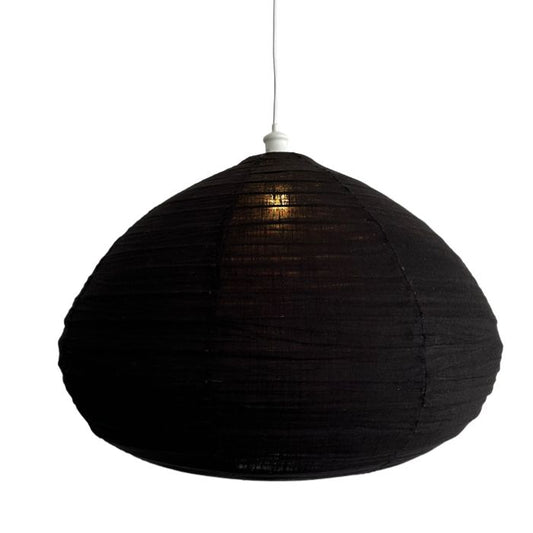 Linen Light Shade Black Oval