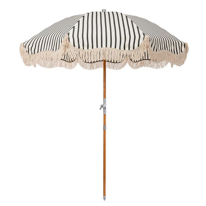 Premium Beach Umbrella - Monaco Black Stripe