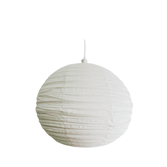 Linen Light Shade Round White