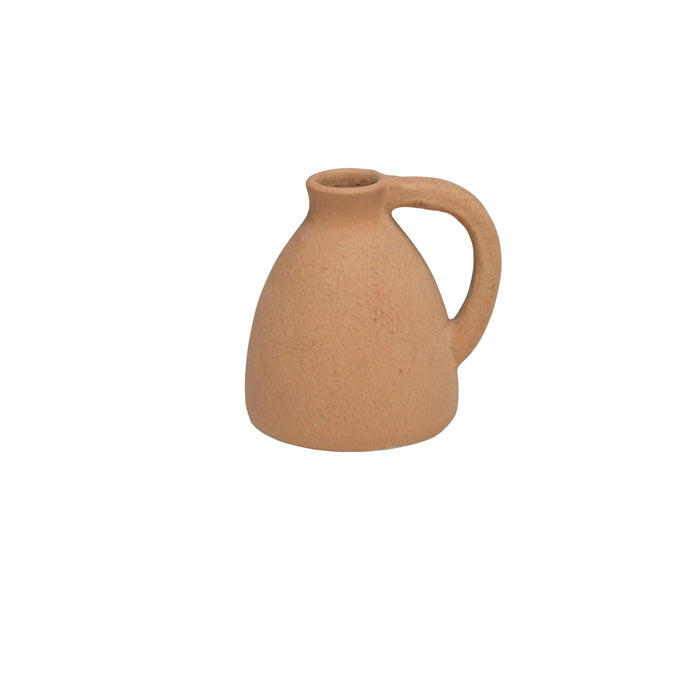 Terracotta jug kiln fired with handle light brown colour