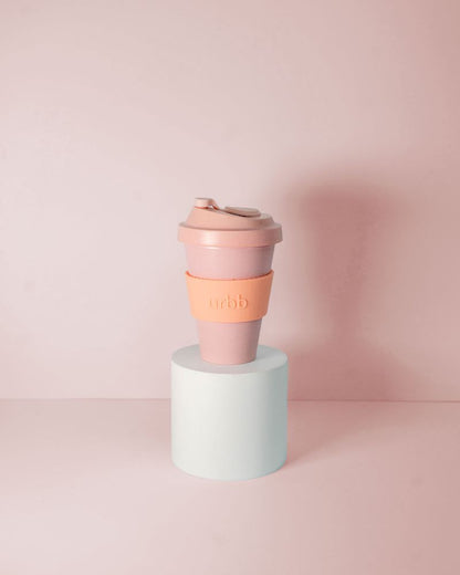 Urbb Reusable Biodegradable Coffee Cup Peach + Petal