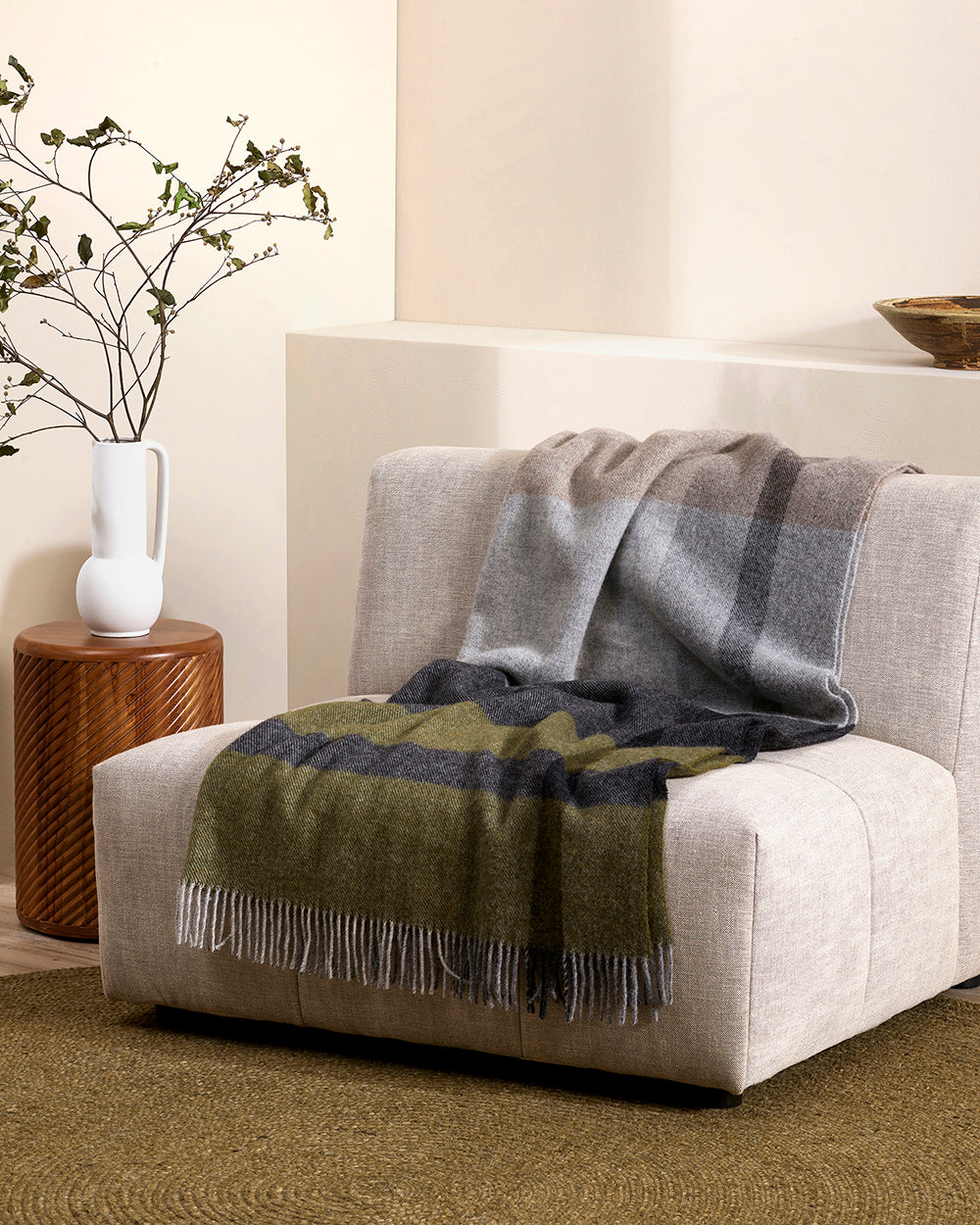 Brunswick Wool Throw Rugs Olive.Snuggly Warm Wool Throw Rug Grace Wild