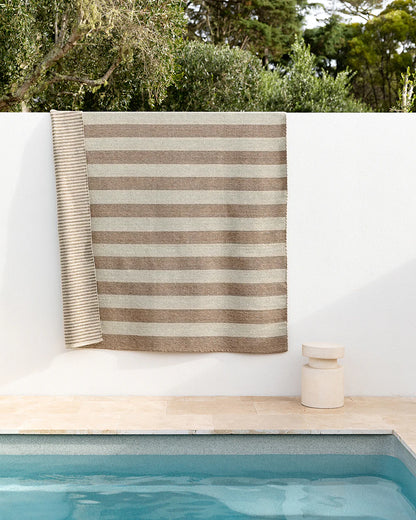 Summit Floor Rug - Sand + Natural Stripe